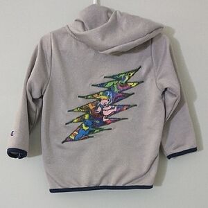Champion Kids' Light Gray Hoodie with Colorful Lightning Graphic
